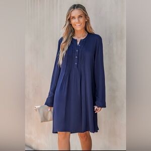 Cup She Elegant Navy Blue Women's Dress, Size M